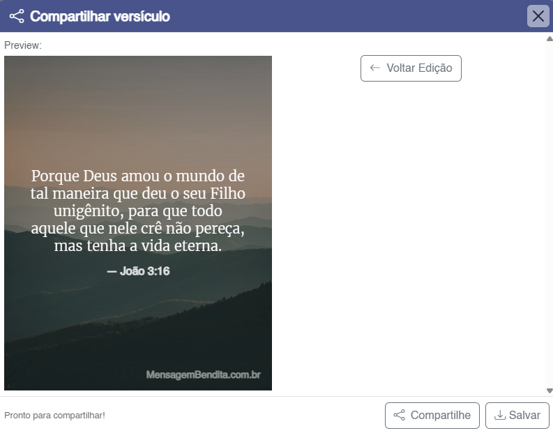 Preview, compartilhar e salvar