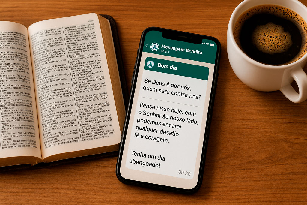 Bíblia - WhatsApp Mensagem Bendita - Café