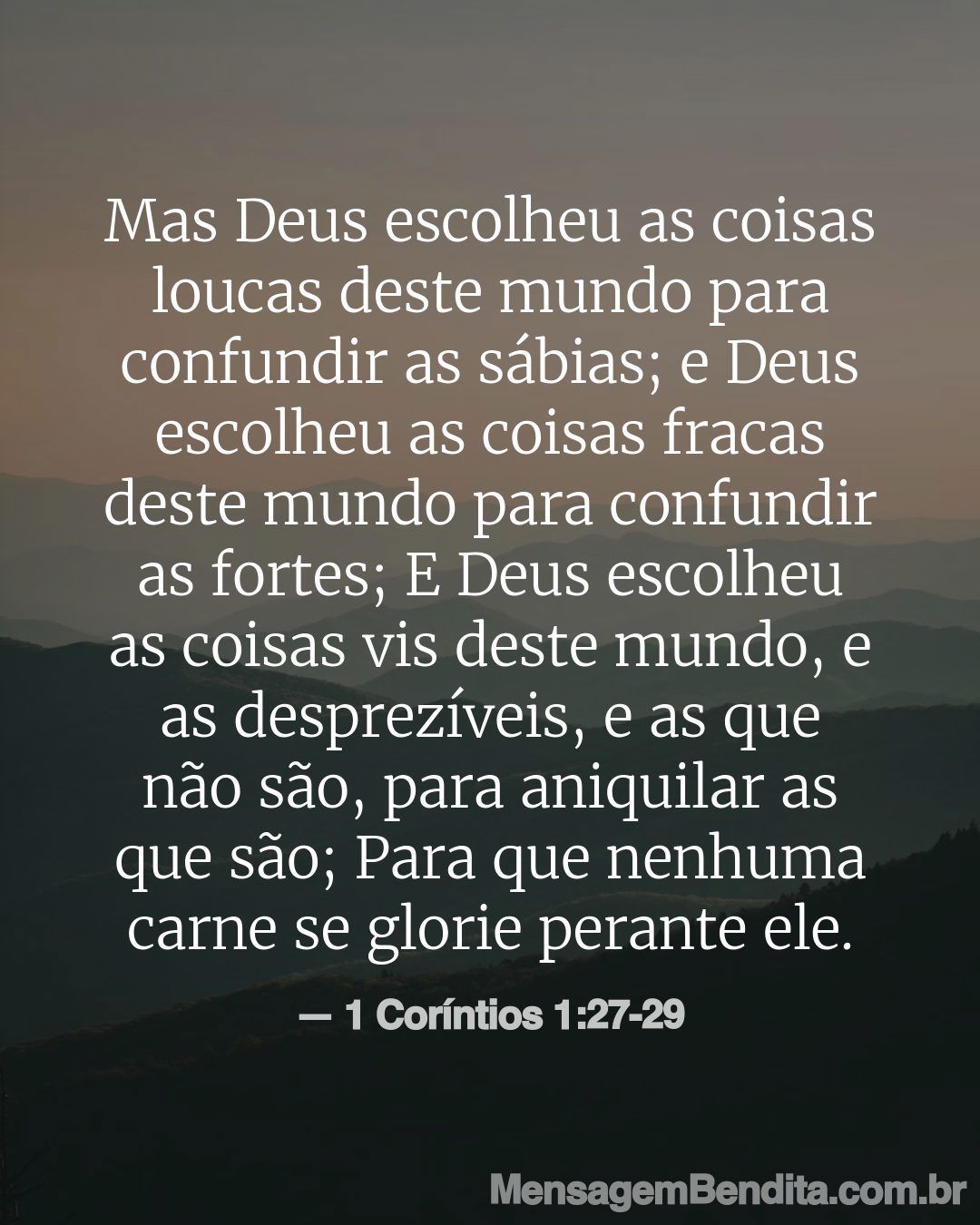 Versículo 1 Coríntios 1:27-29